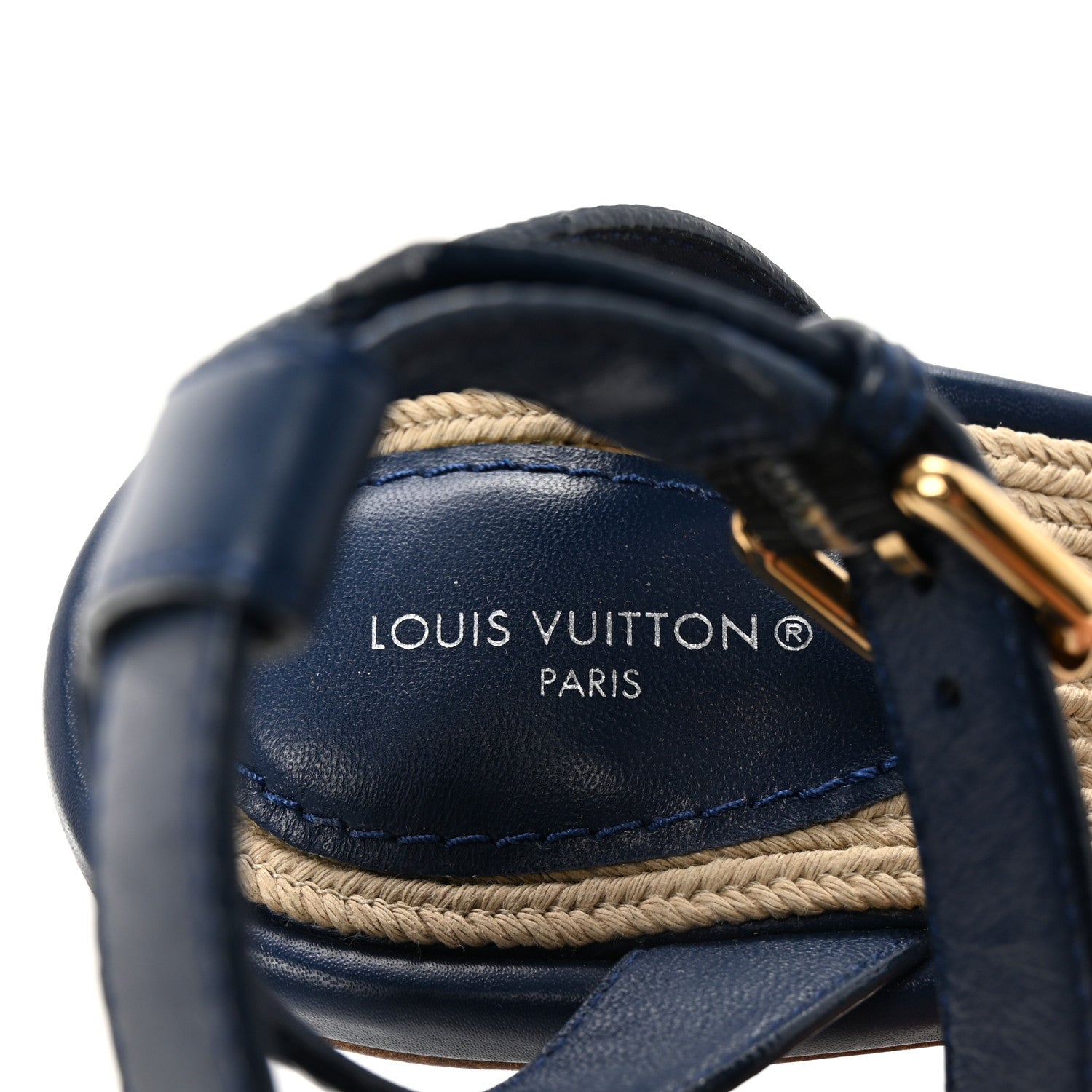 Monogram Denim Maia Wedge Sandal 37