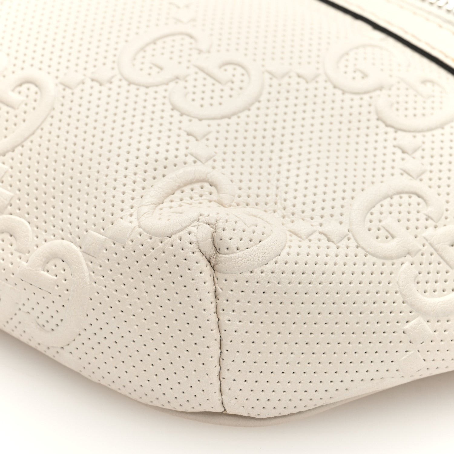 Calfskin GG Tennis Embossed Belt Bag Mystic White