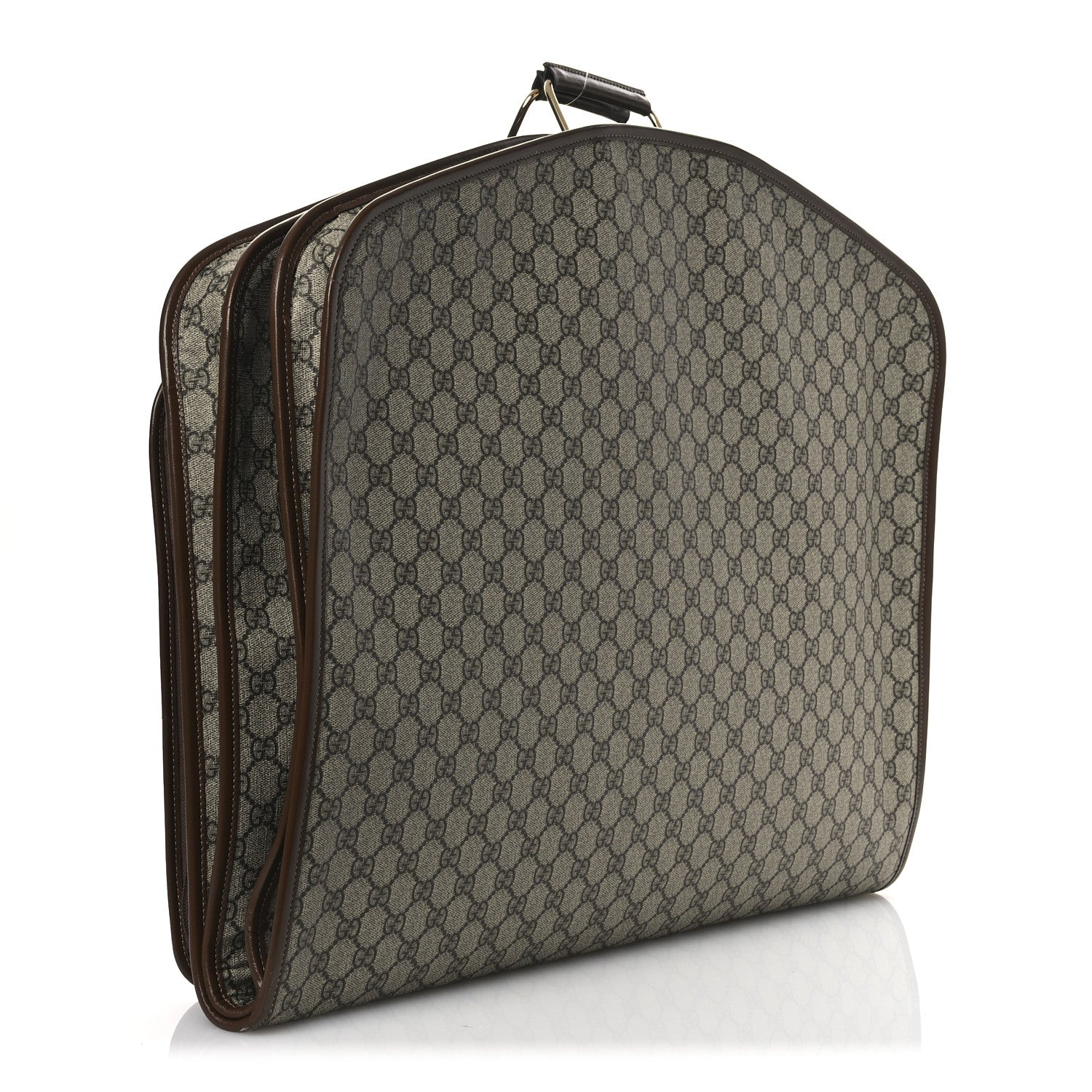 GG Supreme Monogram Azalea Calfskin Retro Interlocking G Hanger Garment Bag Beige Ebony Brown Sugar