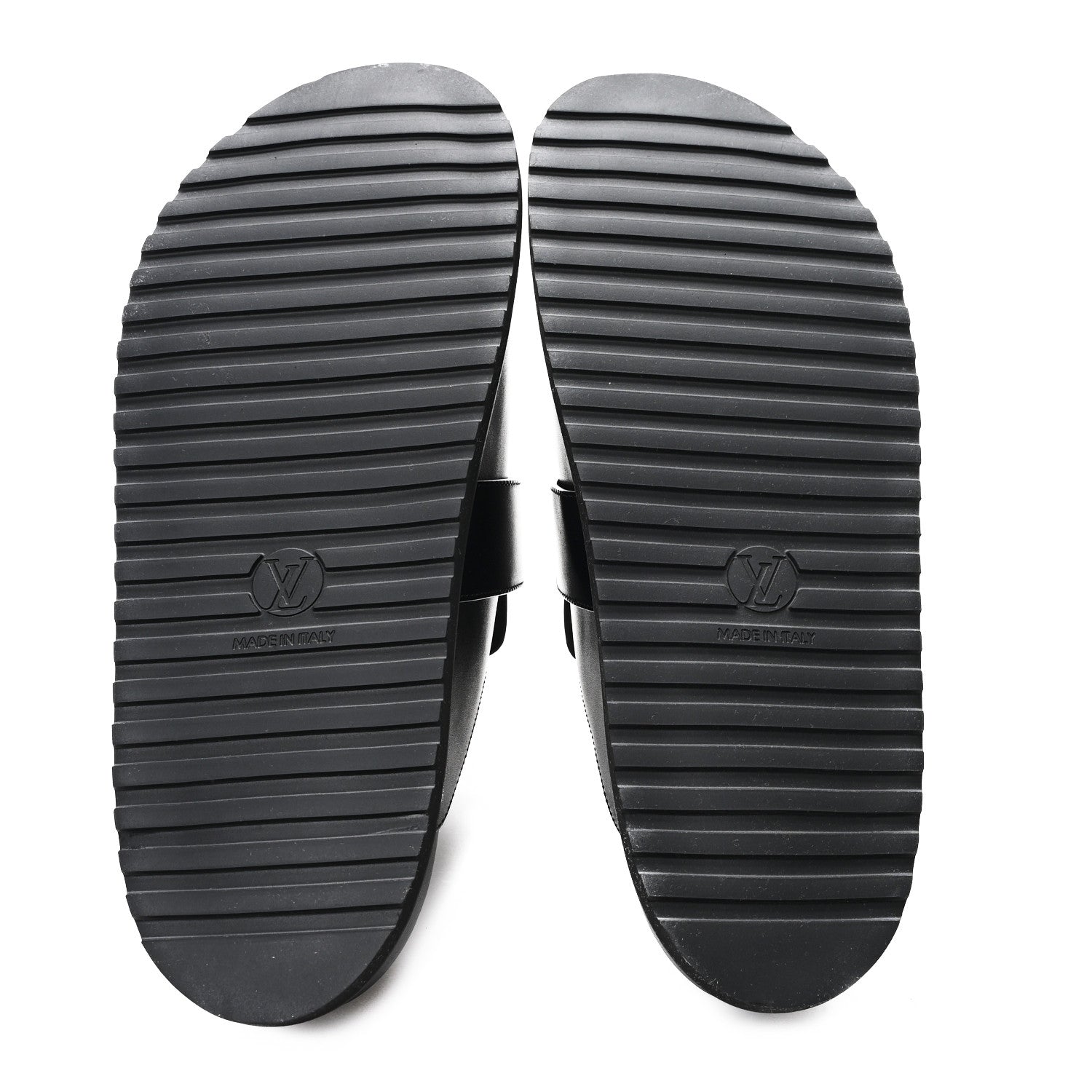 Calfskin Mens LV Cosy Flat Comfort Clog Mules 42 Black