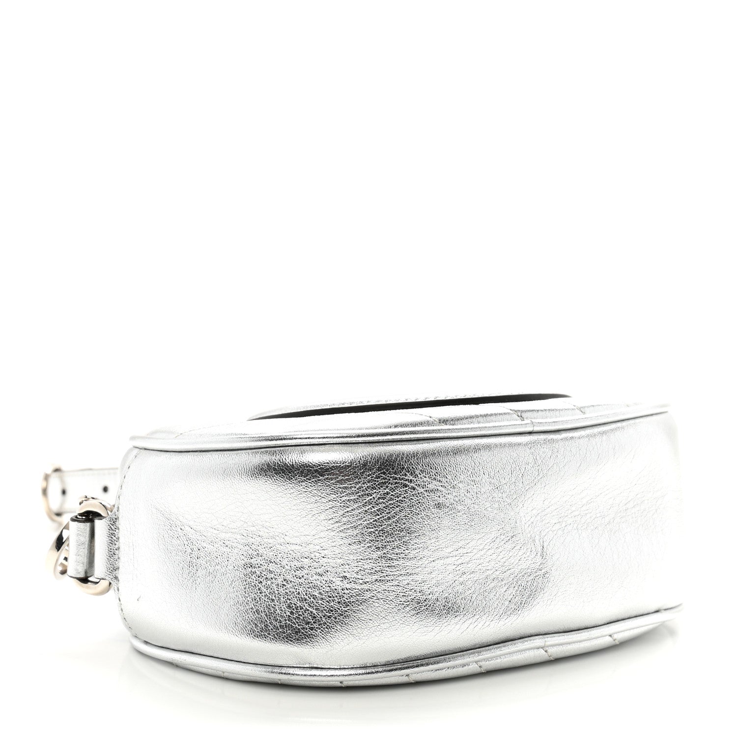 Metallic Sakai Be Green Calfskin Diagonal Stitched Mini Blondie Shoulder Bag Silver