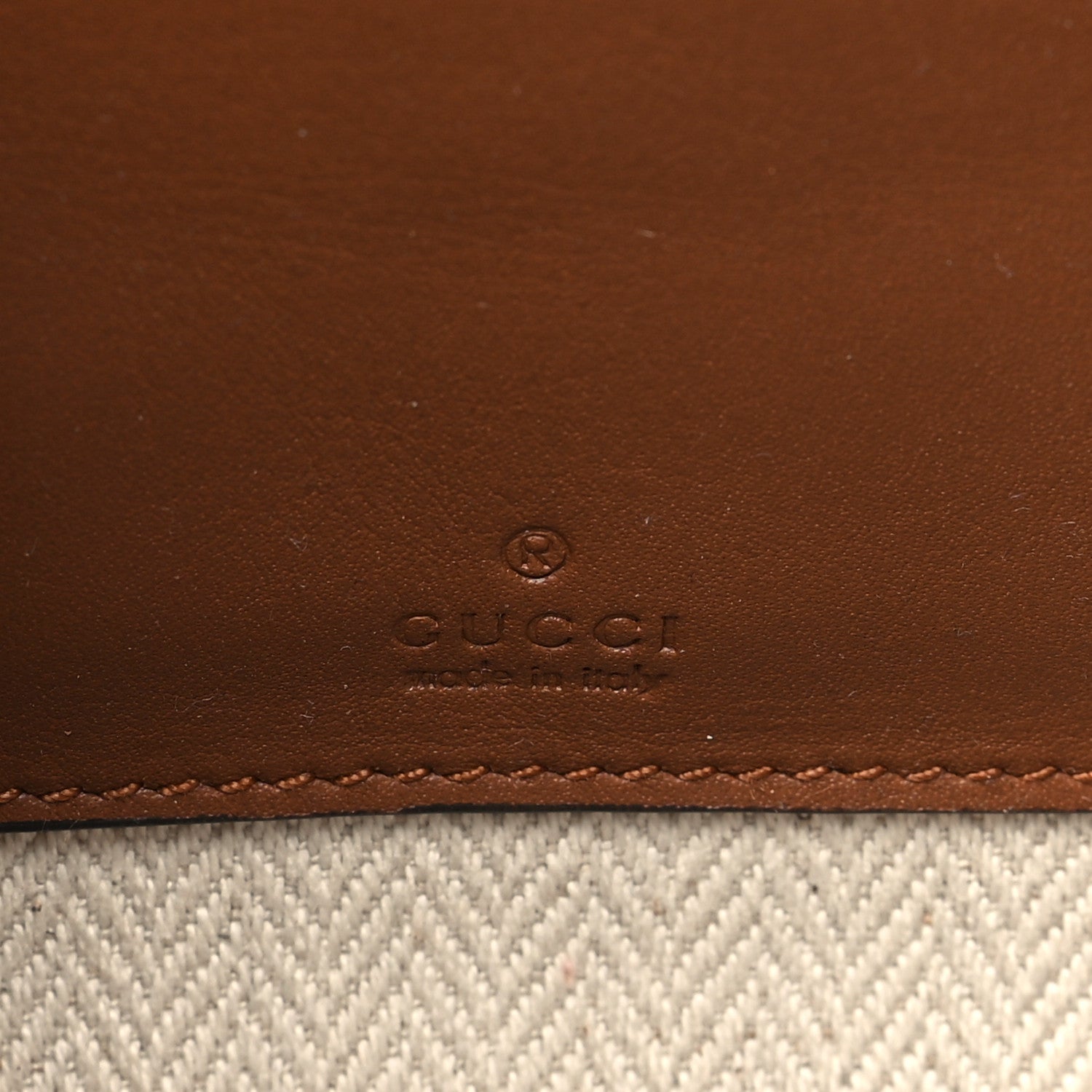 GG Supreme Monogram Textured Calfskin Emblem Mini Crossbody Beige Dark Brown