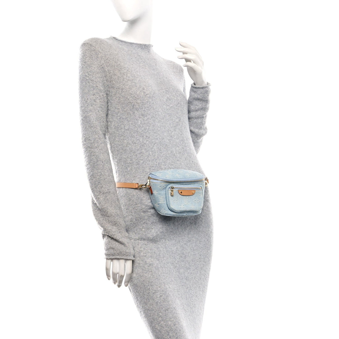 Monogram Denim Mini Bumbag Sky Blue