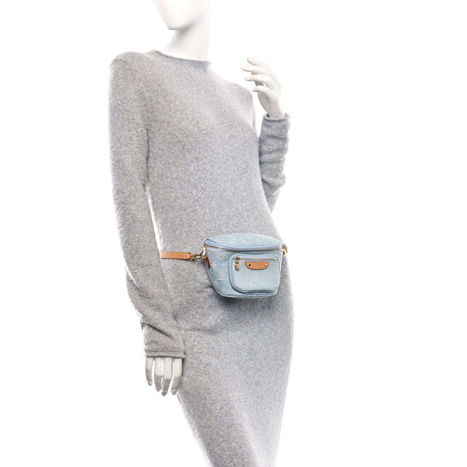 Monogram Denim Mini Bumbag Sky Blue