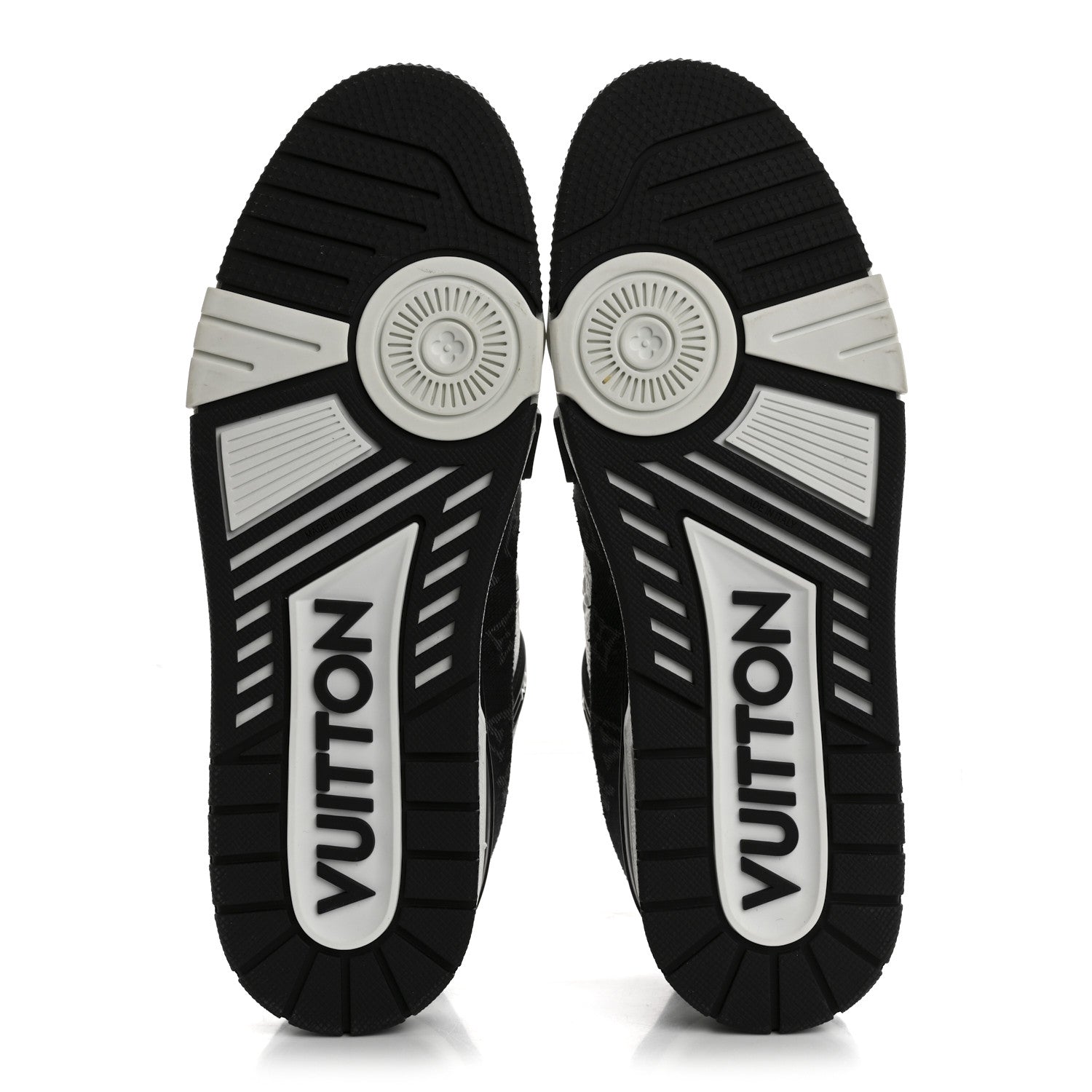 Calfskin Monogram Denim Mens LV Trainer Sneakers 9 Black