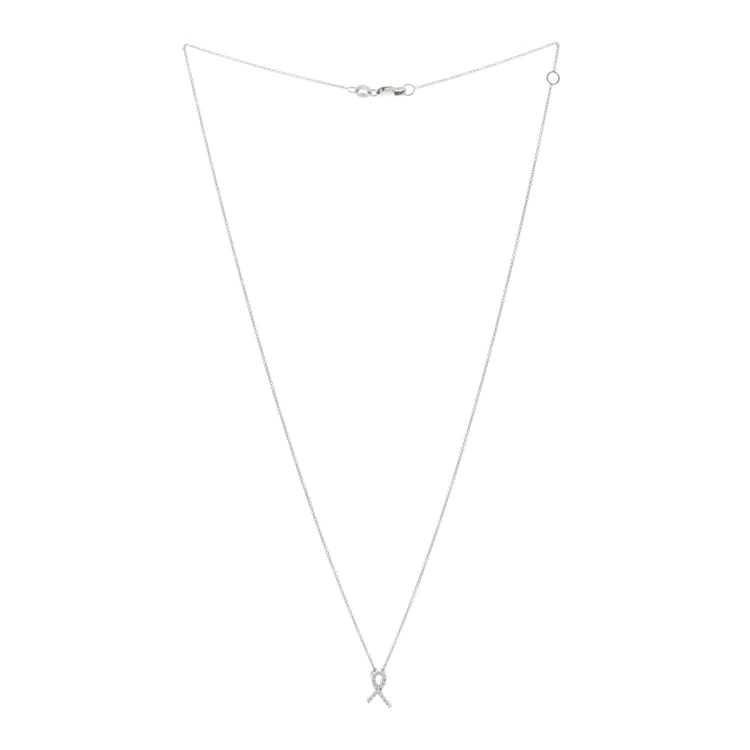 18K White Gold Diamond Tiny Treasures Hope Pendant Necklace