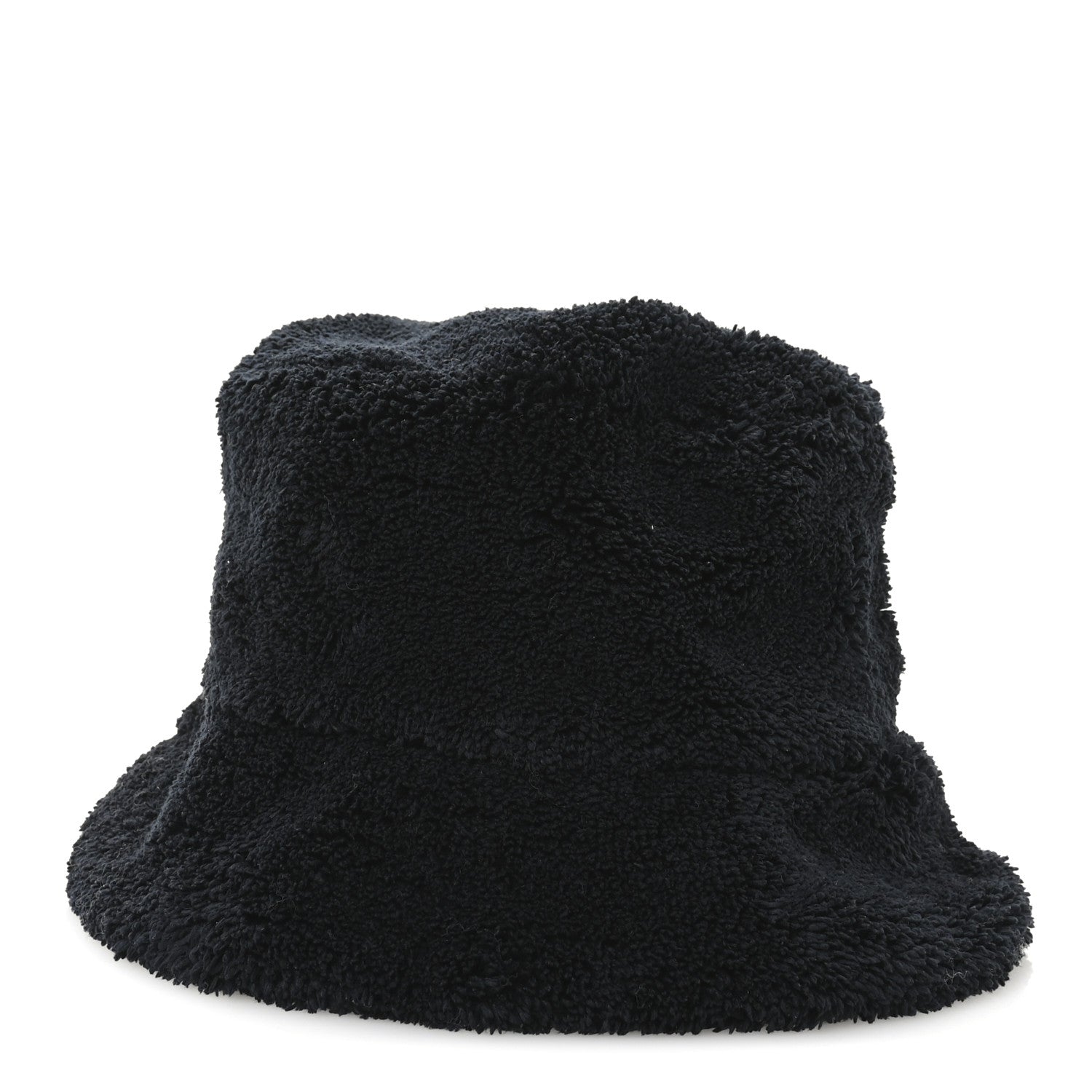 Terry Cloth Logo Embroidered Womens Bucket Hat S Black White