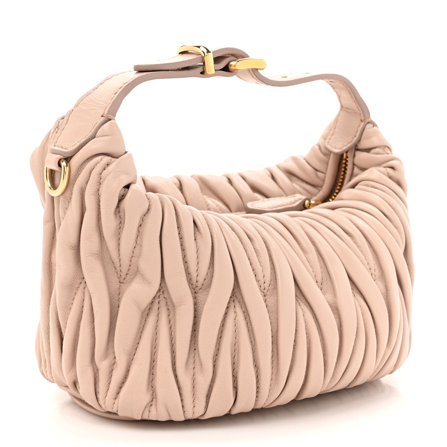 Nappa Matelasse Pouch Powder Pink