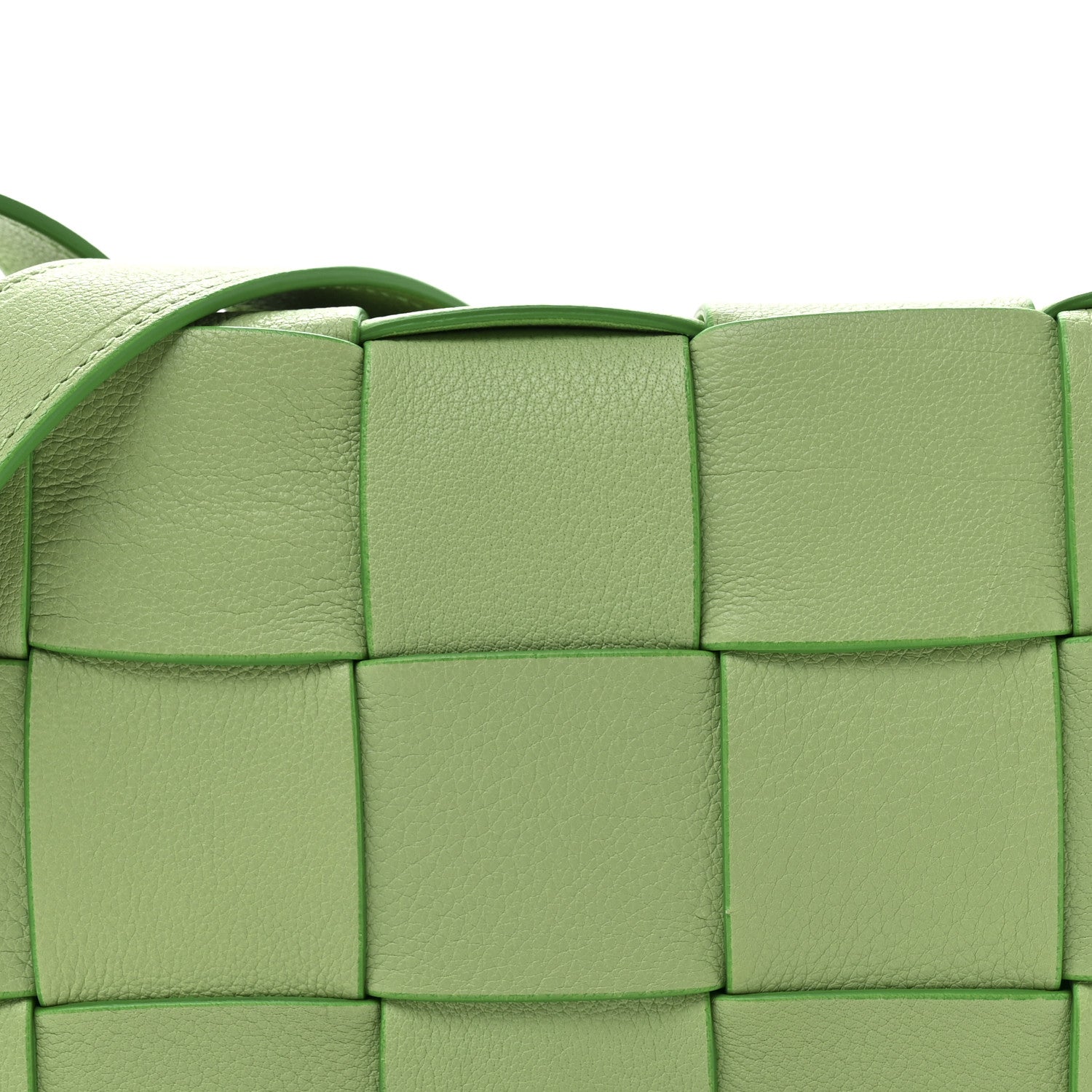 Grained Calfskin Maxi Intrecciato Cassette Crossbody Bag Pistachio