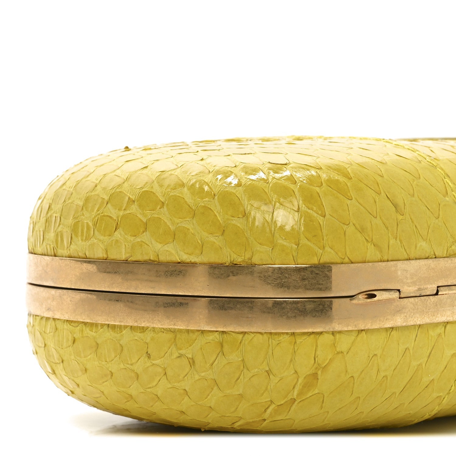 Snakeskin Skull Box Clutch Bright Yellow