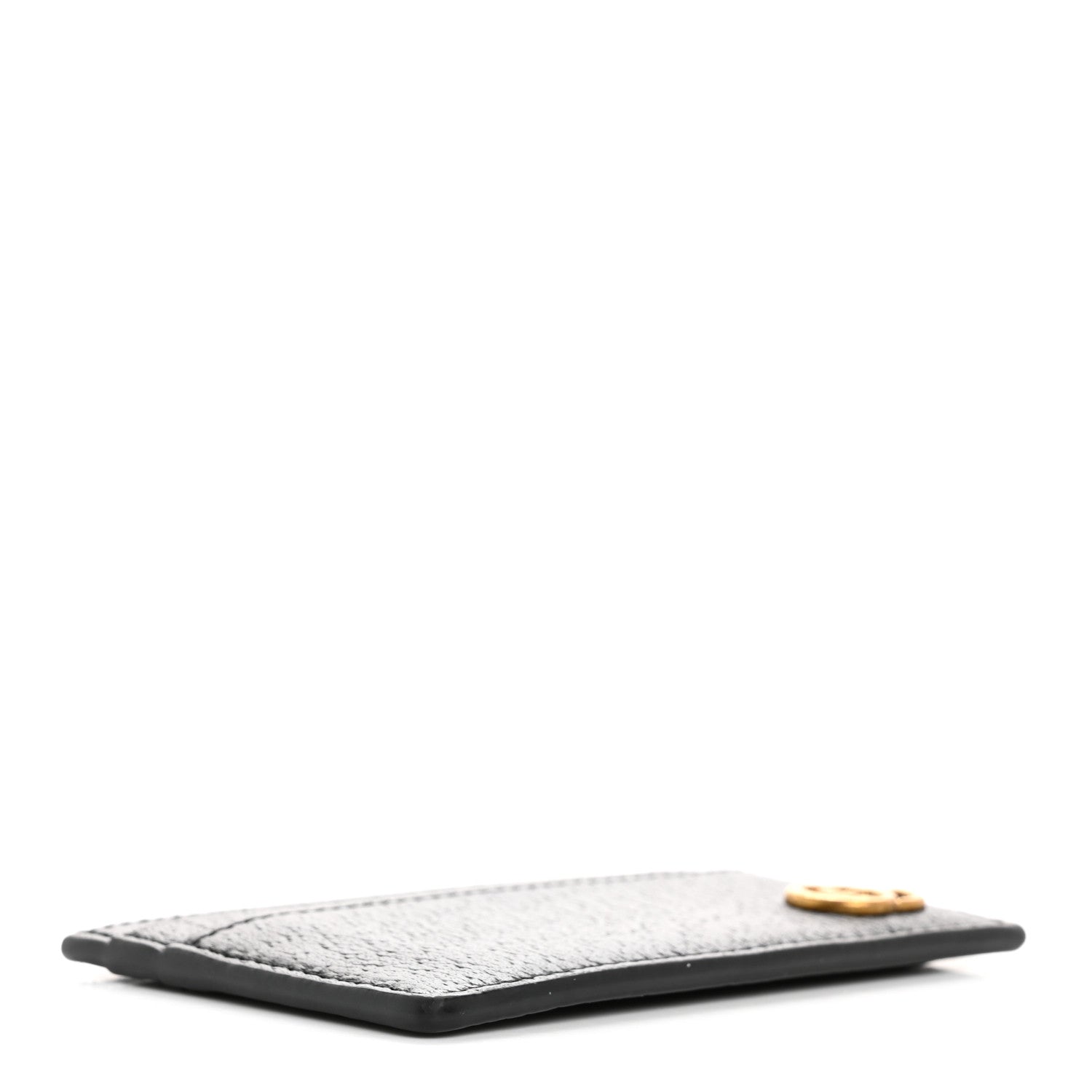 Calfskin Boar Effect GG Marmont Card Holder Black