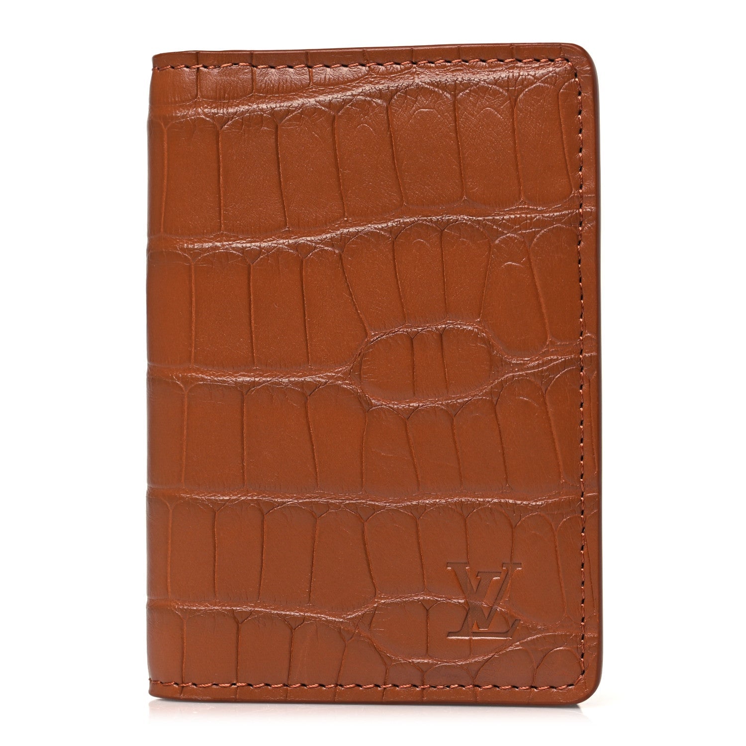 Crocodile Pocket Organizer Cognac
