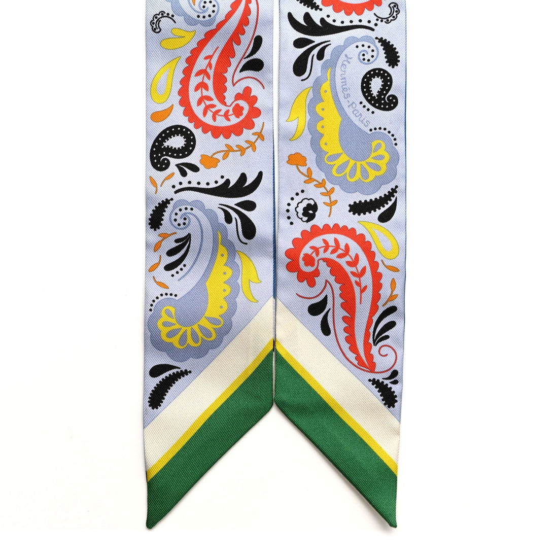 Silk Guepards Bandana Twilly Bleu Ciel Jaune Vif