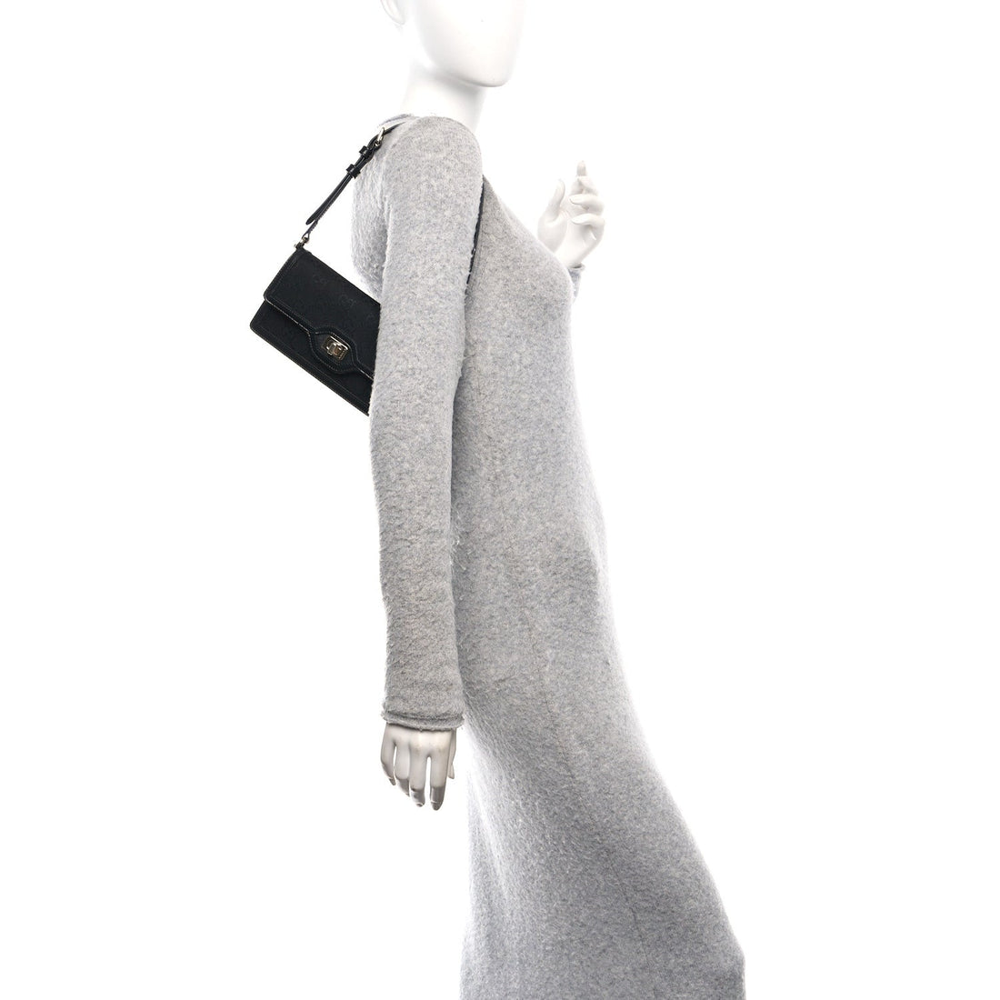 GG Monogram Mini Luce Shoulder Bag Black