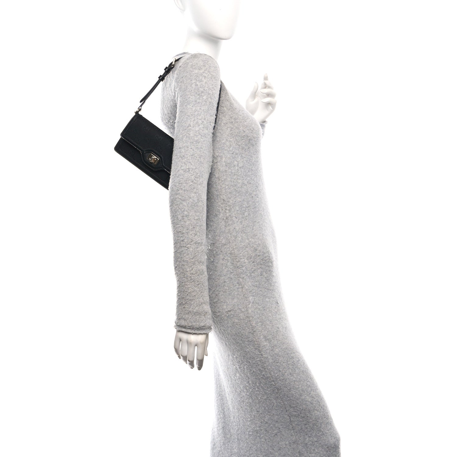 GG Monogram Mini Luce Shoulder Bag Black