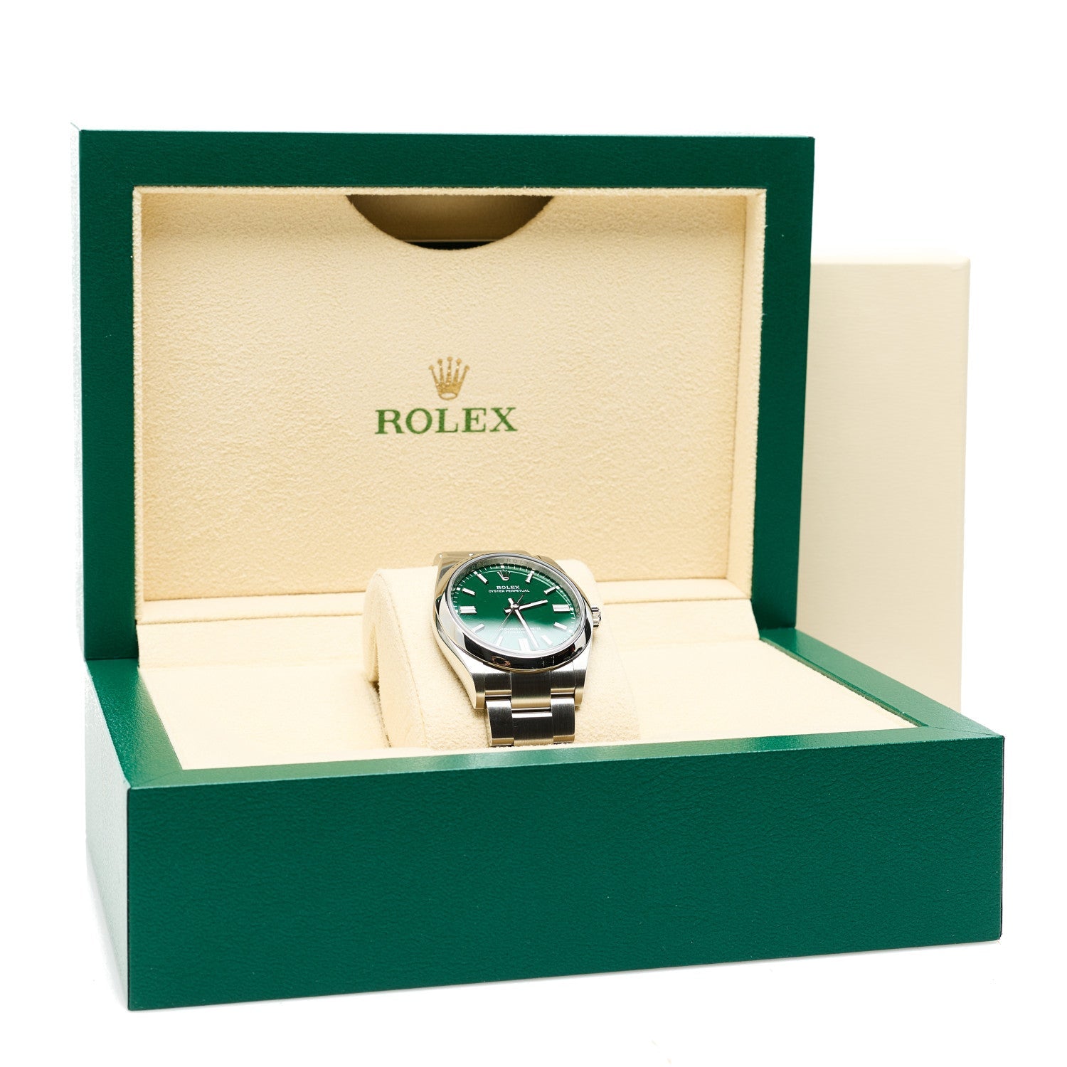 Stainless Steel 36mm Oyster Perpetual Watch Green 126000