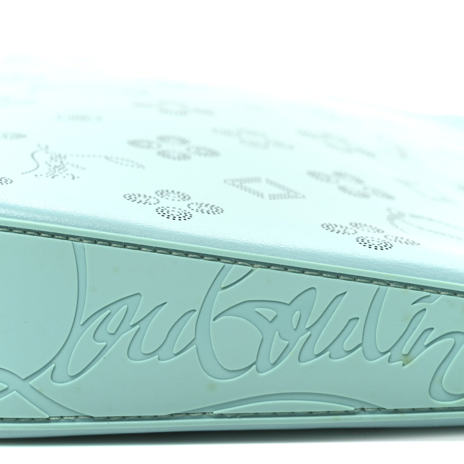 Calfskin Loubinthesky Perforated Shoulder Bag Bermuda