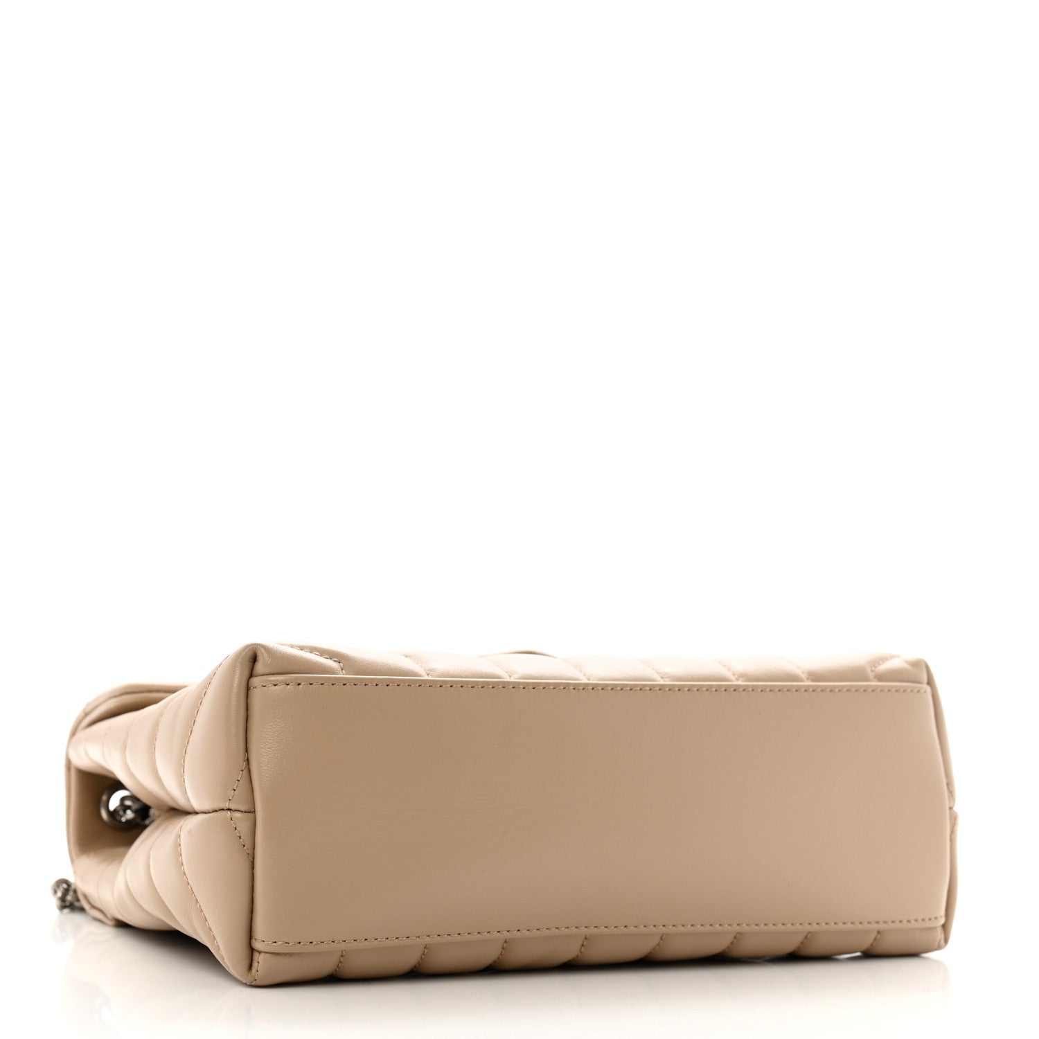 Calfskin Y Quilted Monogram Small Loulou Chain Satchel Dark Beige