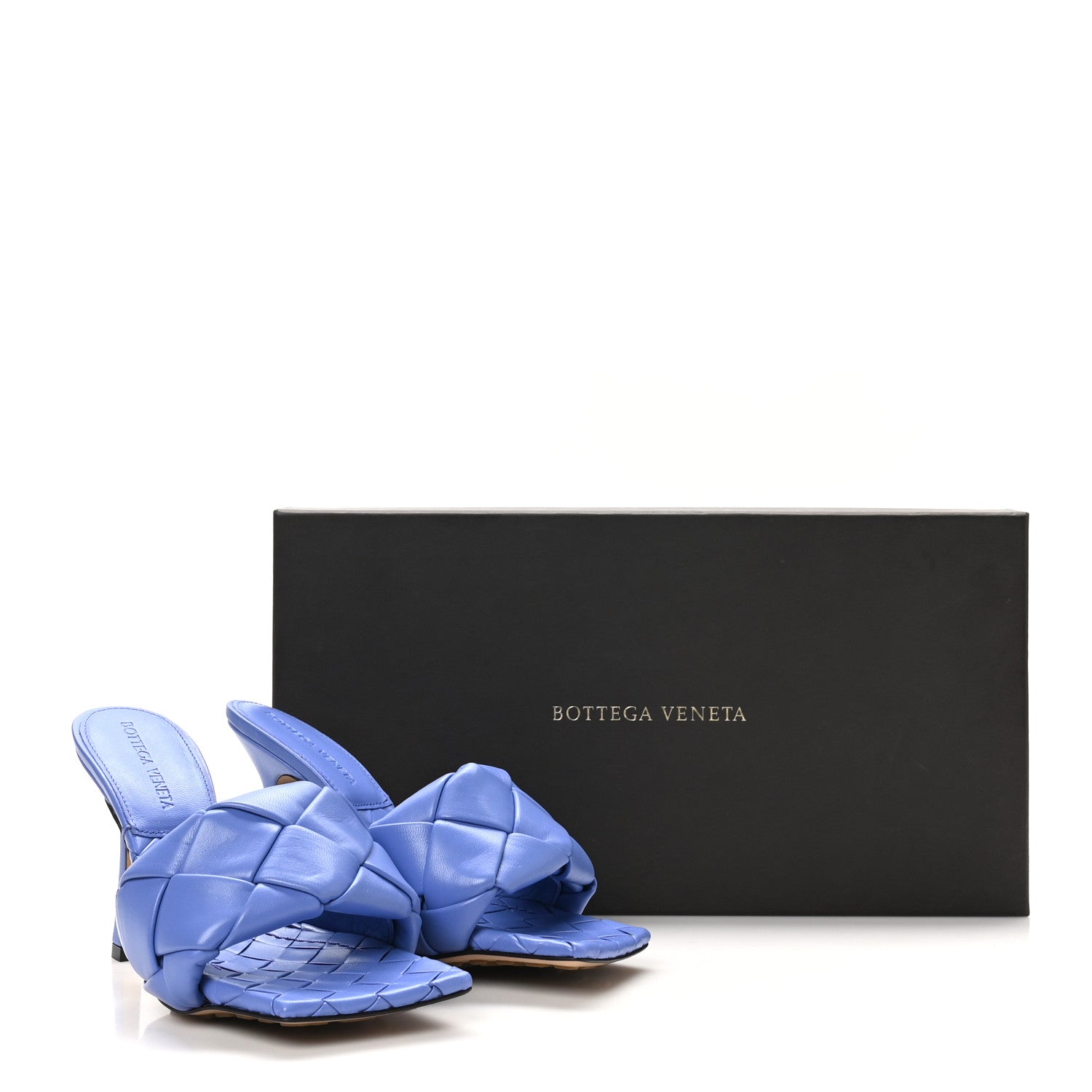 Nappa Maxi Intrecciato Lido 90mm Mule Sandals 35 Indigo