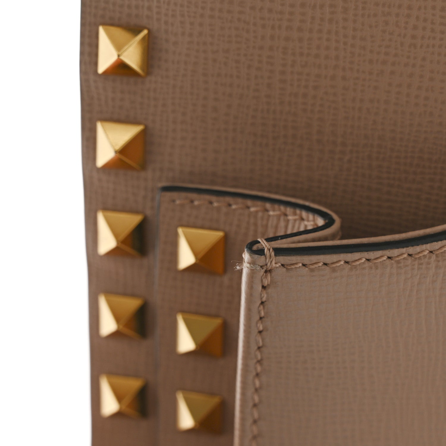 Vitello Small Rockstud Alcove Top-Handle Bag Rose Cannelle