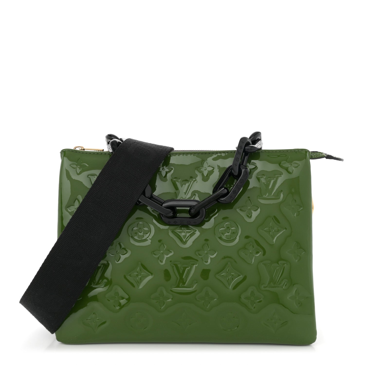 Patent Embossed Monogram Coussin PM Green Black