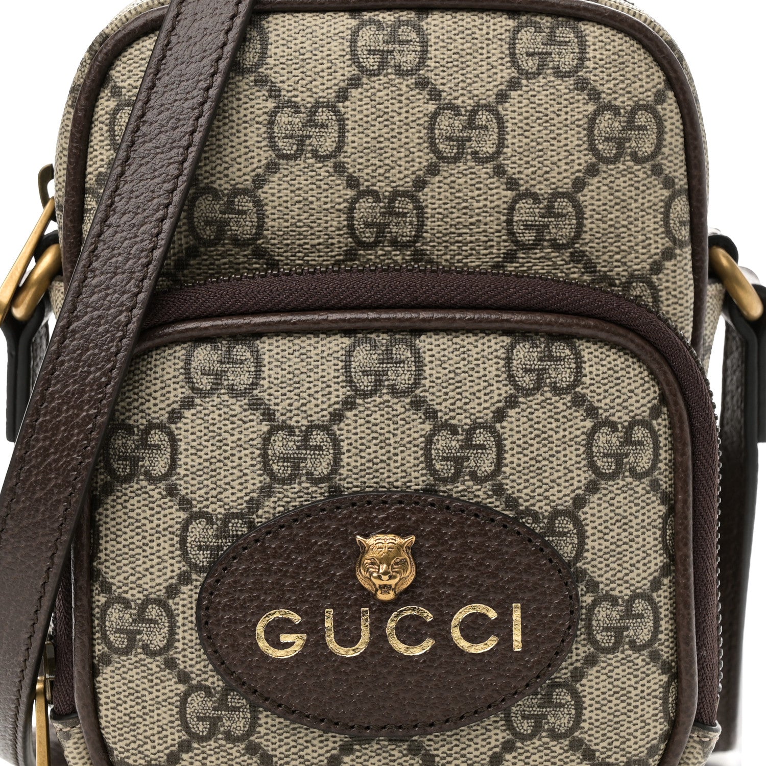 GG Supreme Monogram Mini Neo Vintage Double Zip Messenger Bag Beige New Acero Crop