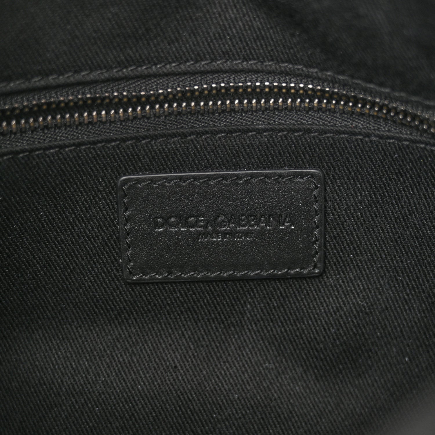 DOLCE GABBANA Calfskin Embossed DG Logo Shoulder Bag Black