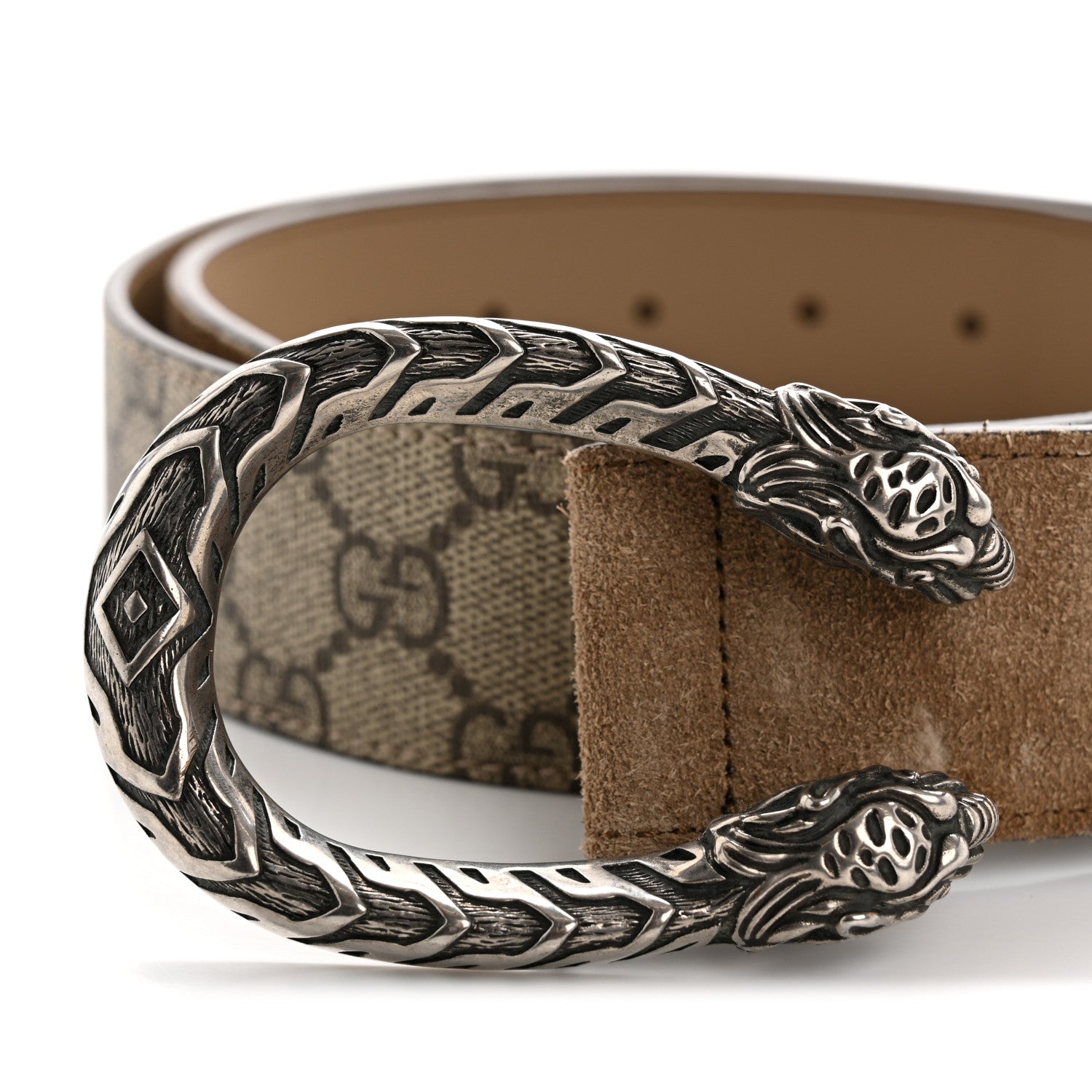 GG Supreme Monogram Suede Dionysus 40mm Belt 90 36 Beige Taupe