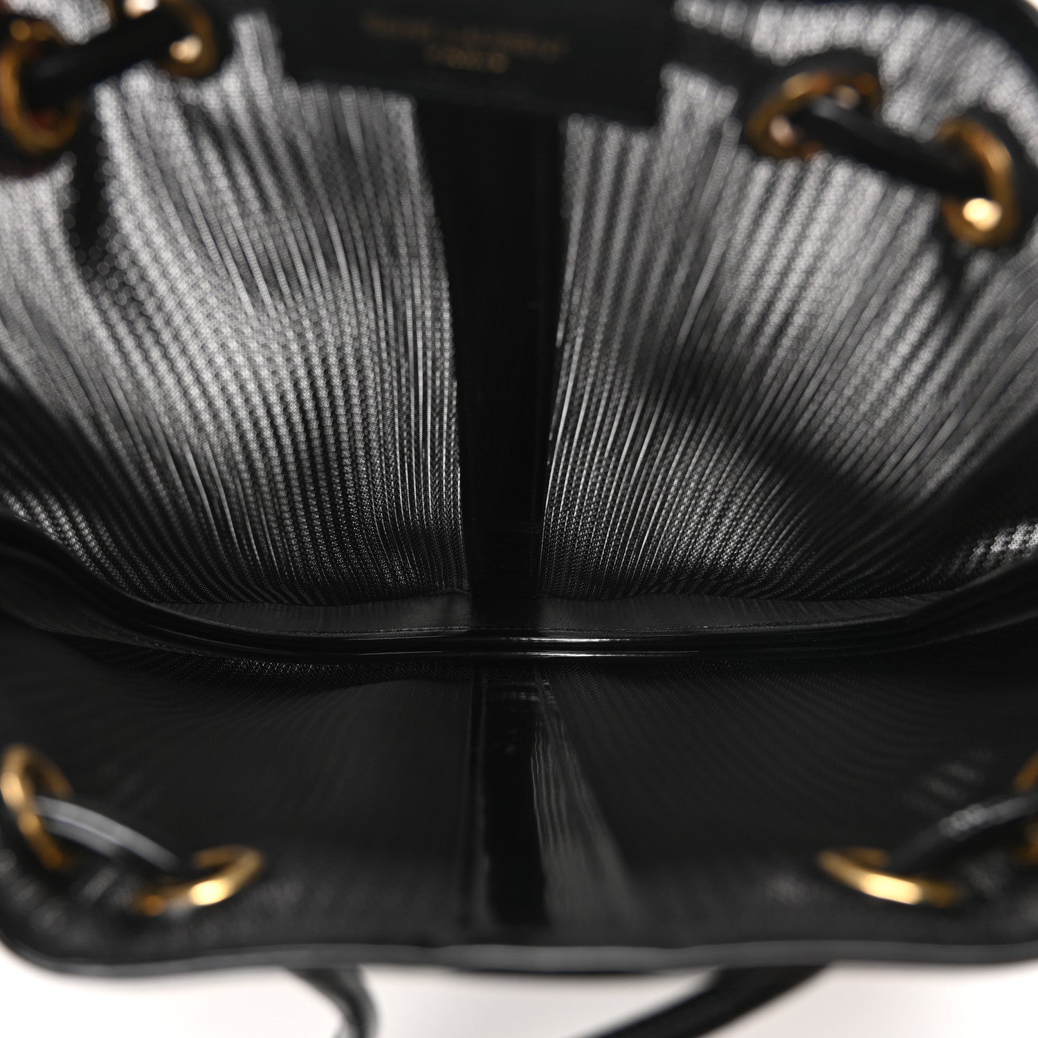 Mesh Patent Calfskin Daryl Shoulder Bag Black