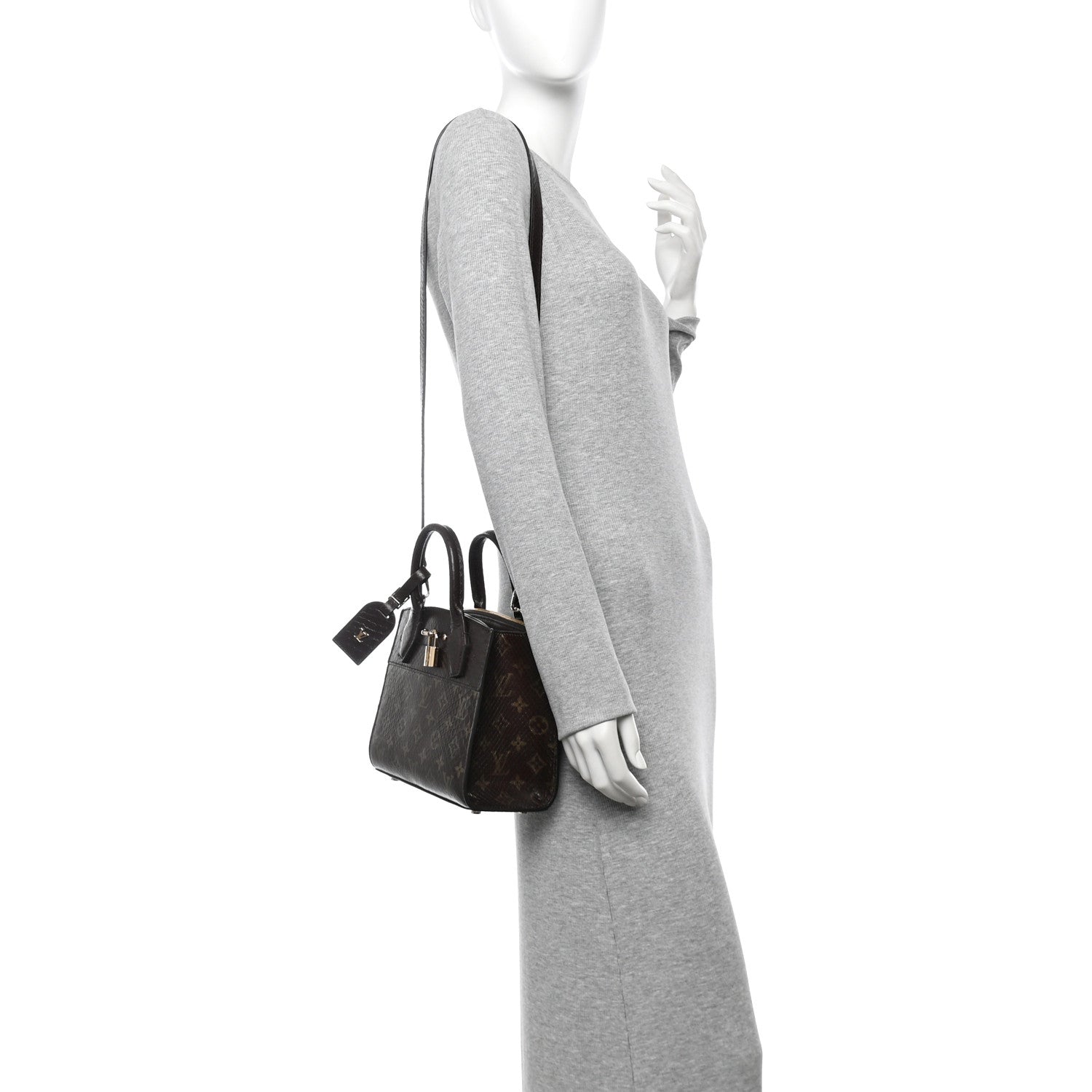 Snakeskin Monogram City Steamer Mini Brown