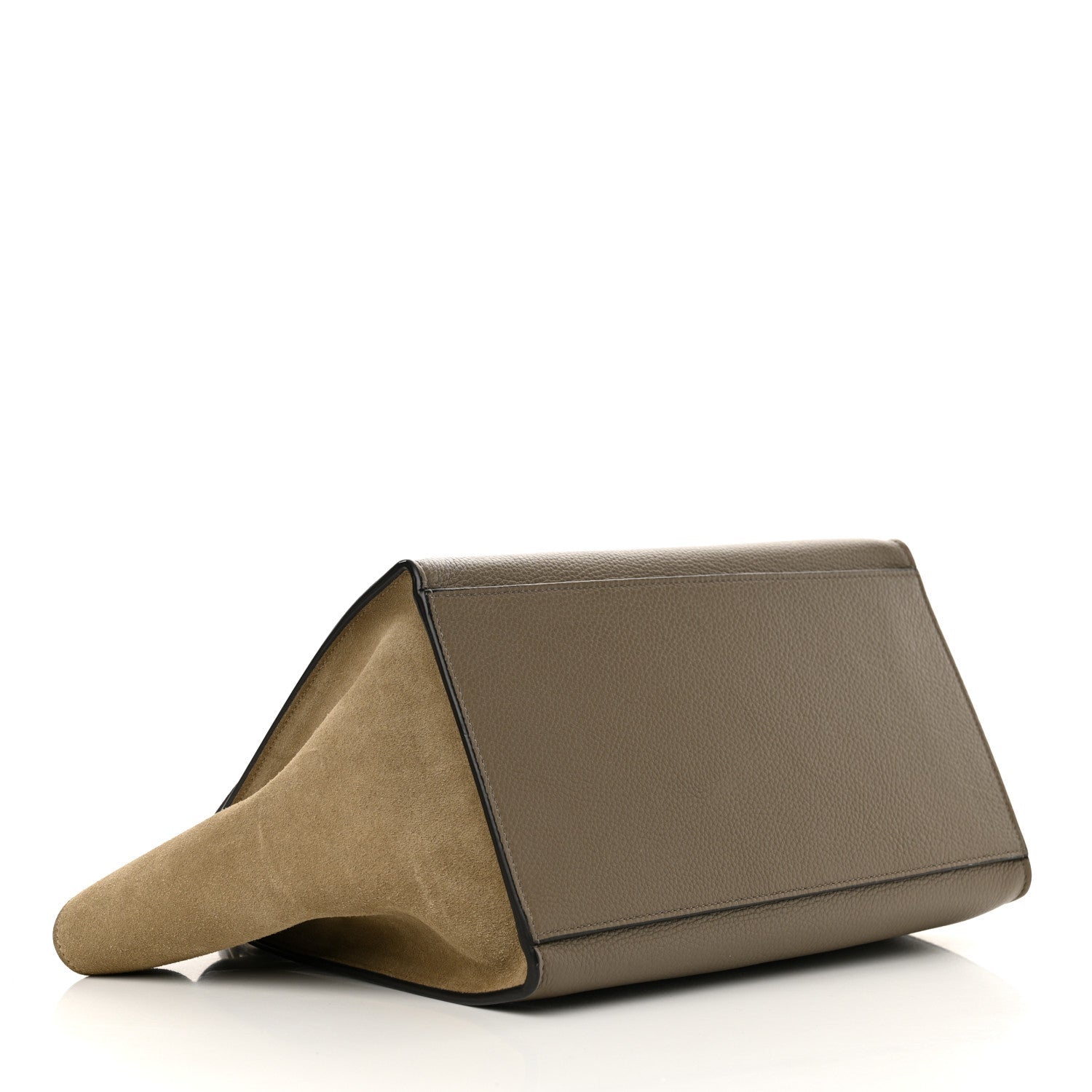 Drummed Calfskin Suede Medium Trapeze Dune