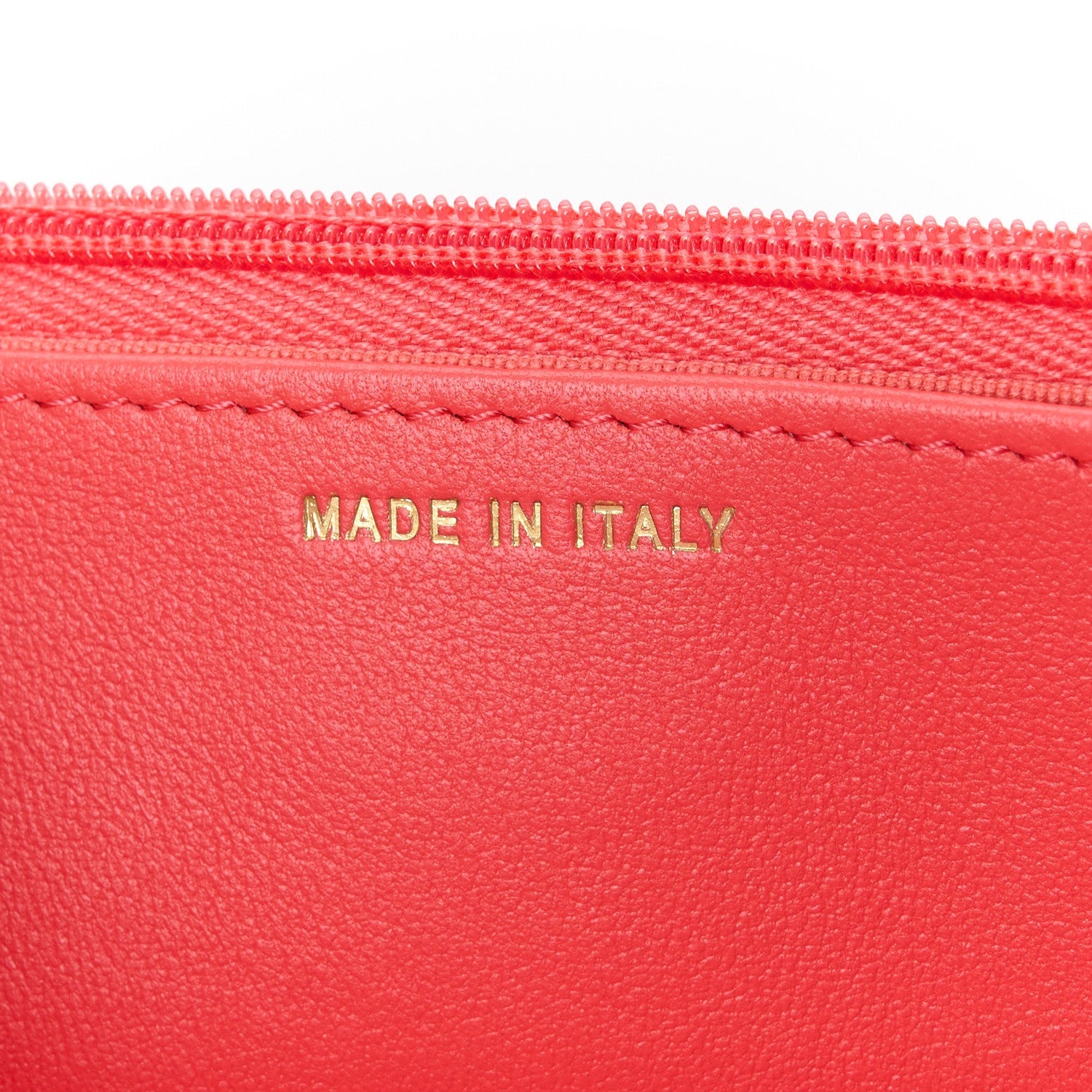 Lambskin Quilted Wallet On Chain WOC Coral