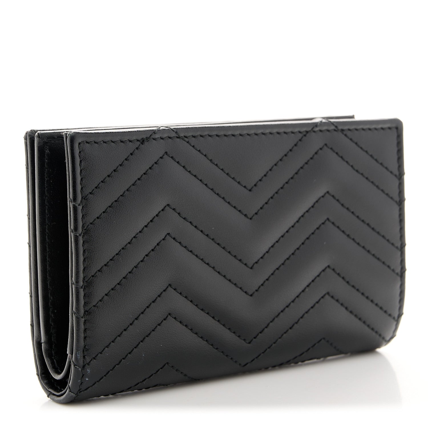Calfskin Matelasse GG Marmont Wallet Black