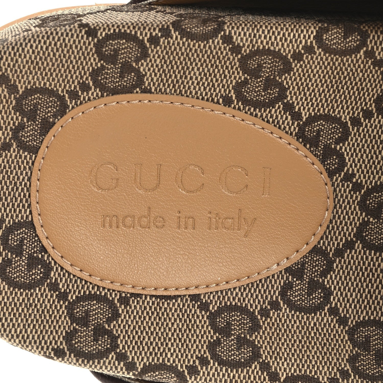 GG Monogram Lavaredo Eco Fabric Mens Slide Sandals With Straps 10 Beige Ebony Light Brown