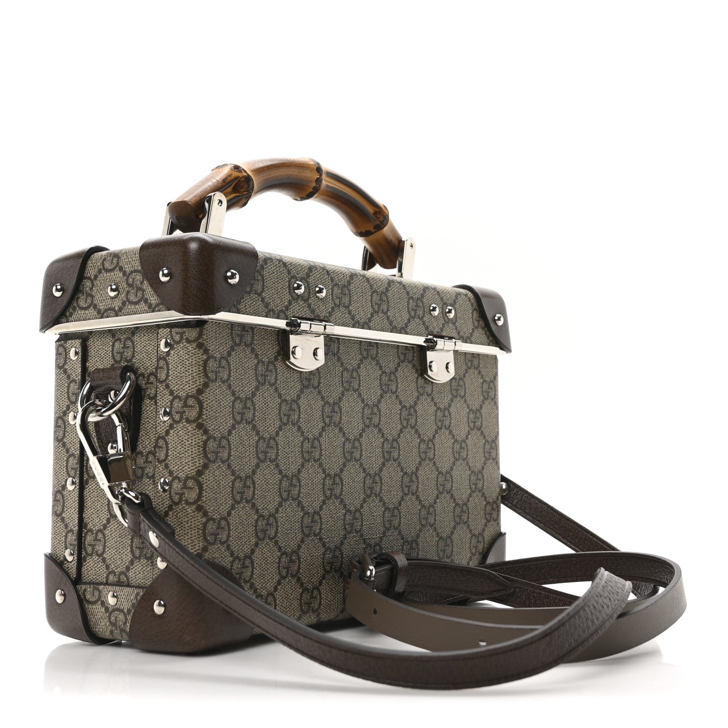 GG Supreme Monogram Globe-Trotter Beauty Case Brown