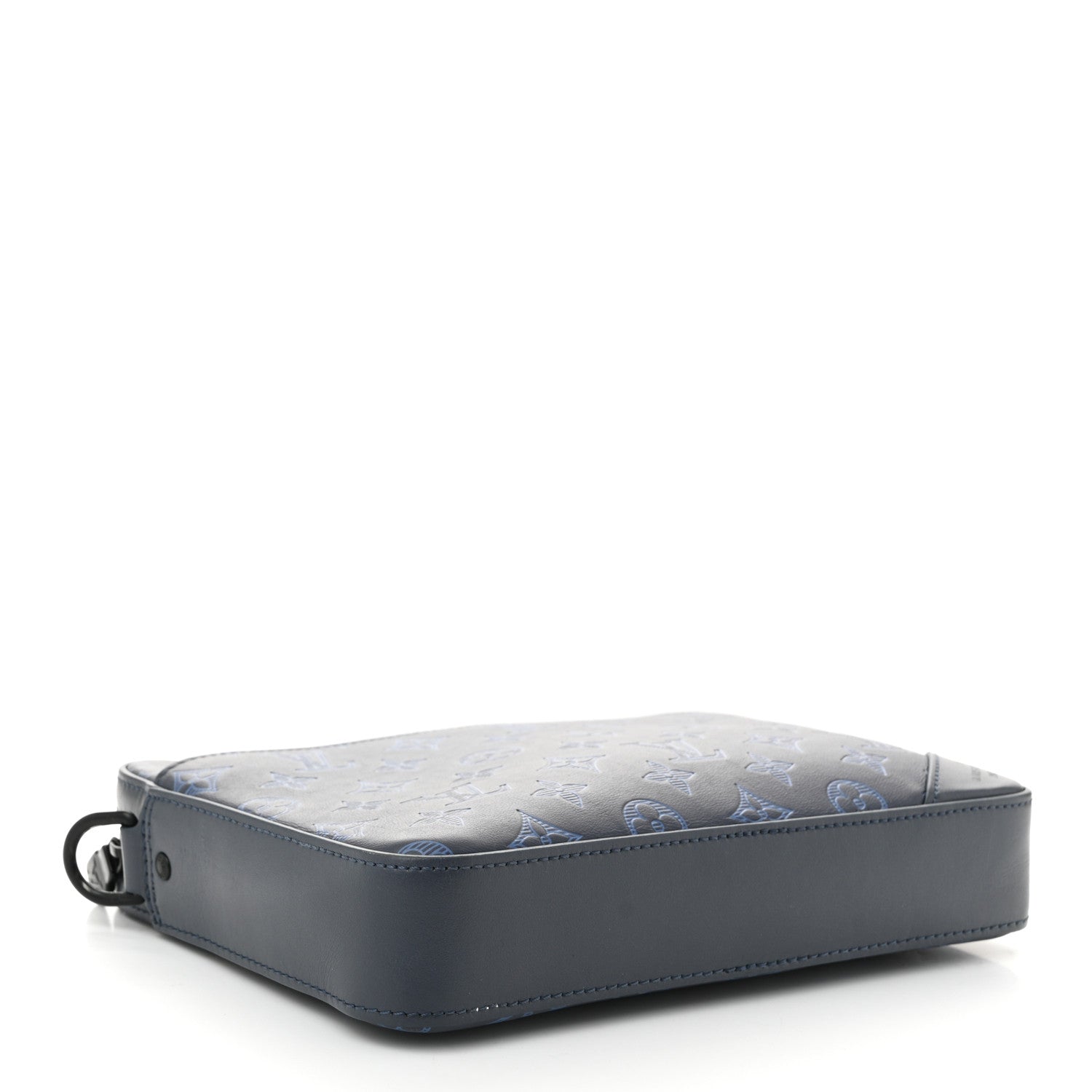 Calfskin Monogram Shadow Trio Messenger Navy River Blue