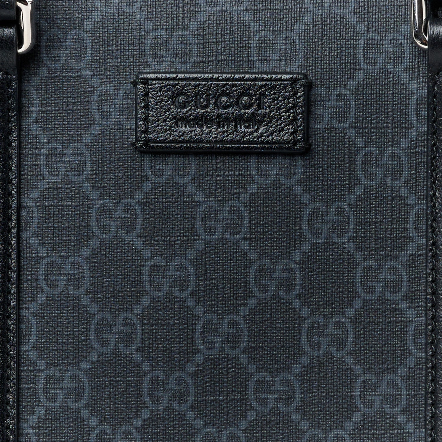 GG Supreme Monogram Calfskin Vertical Tote Black