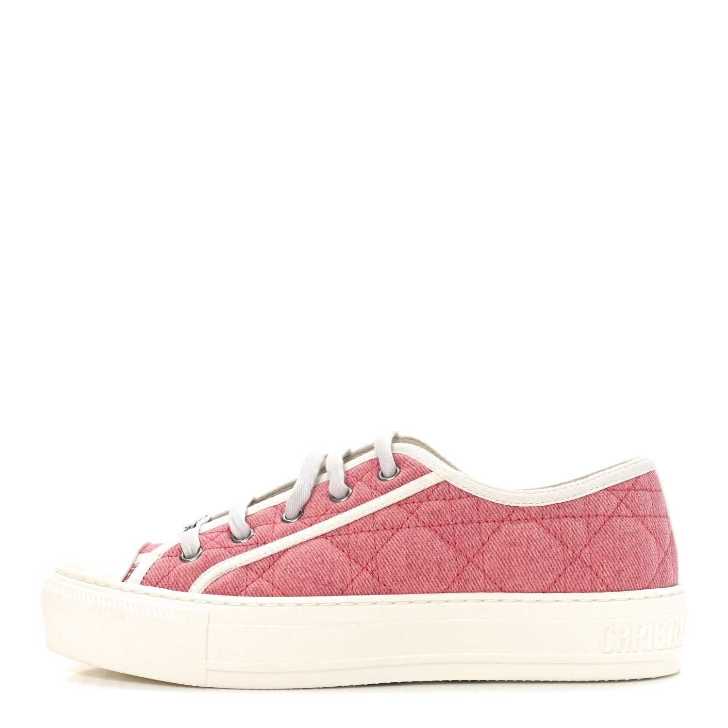 Denim Cannage Walk'N'Dior Low Top Sneakers 36.5 Pink