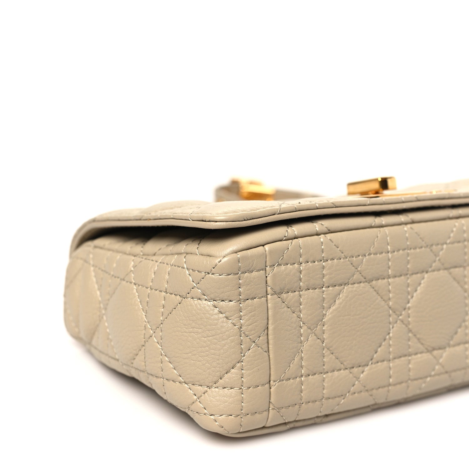 Grained Calfskin Cannage Small Caro Bag Beige