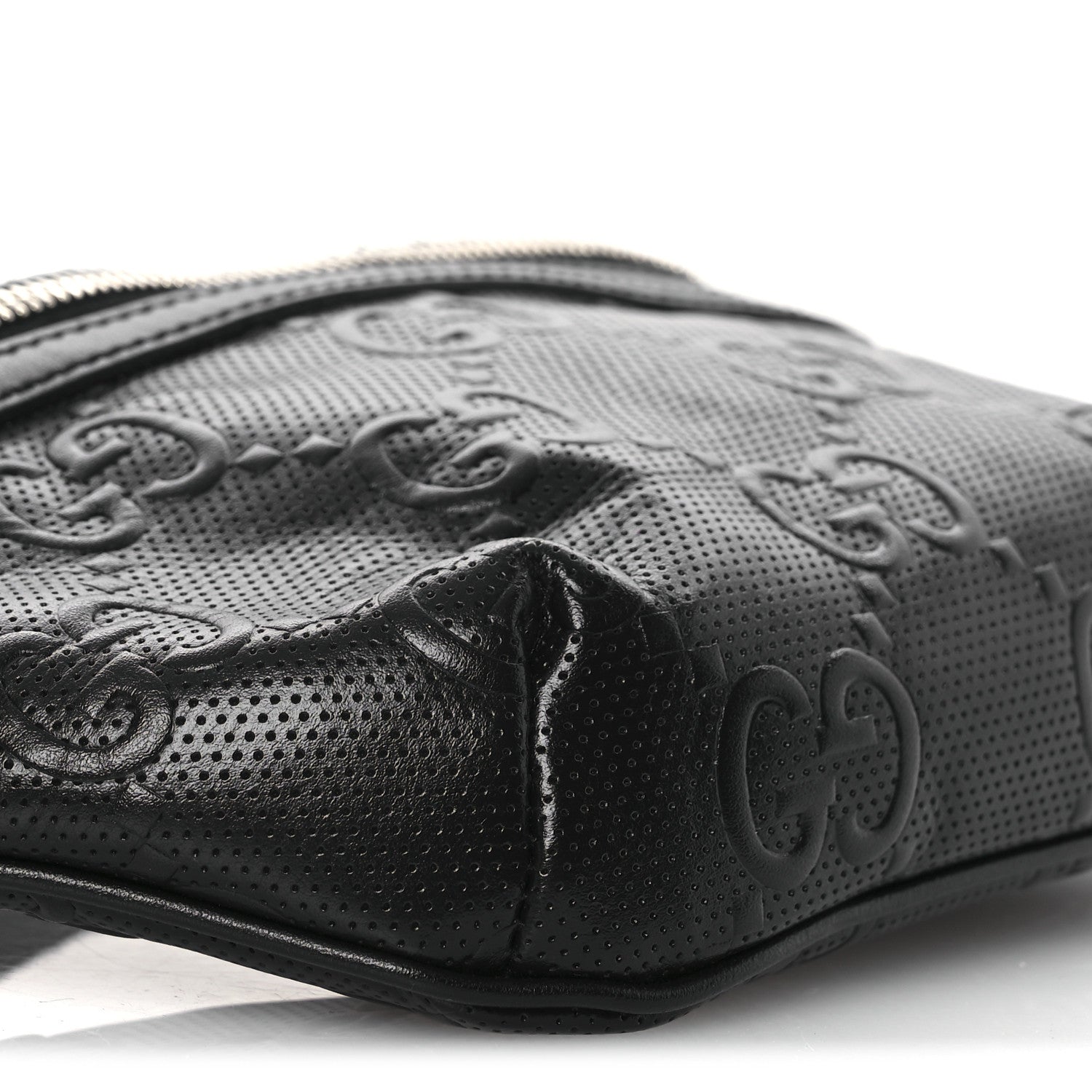 Calfskin GG Tennis Embossed Belt Bag Black