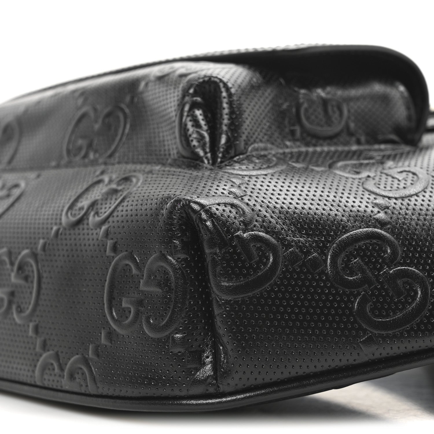 Calfskin GG Tennis Embossed Pocket Belt Bag Black
