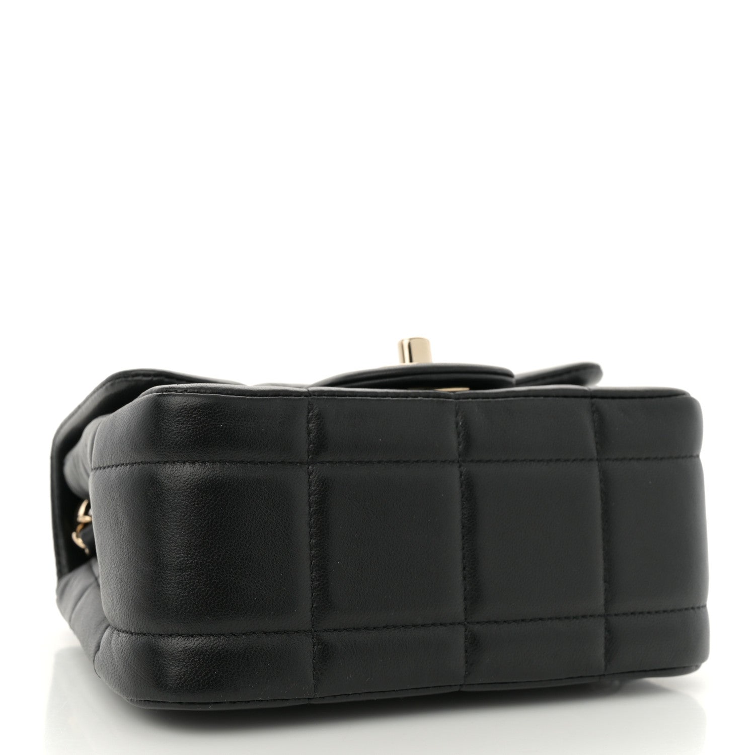 Lambskin Resin Crystal Square Quilted Mini Monacoco Flap Black