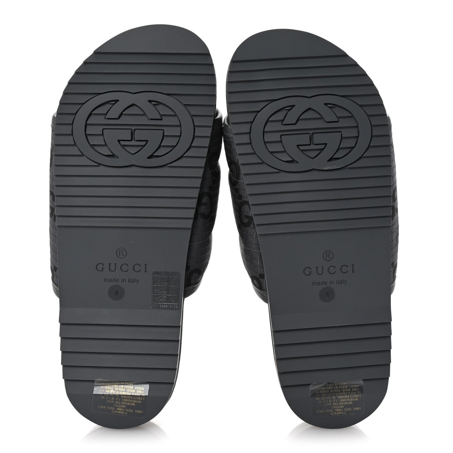 Monogram Ripstop Demetra Mens Slide Sandals 8 Grey Black
