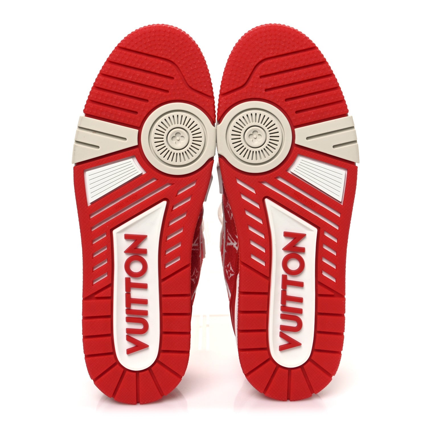 Jacquard Velvet Monogram Mens LV Trainer Sneakers 6.5 Red