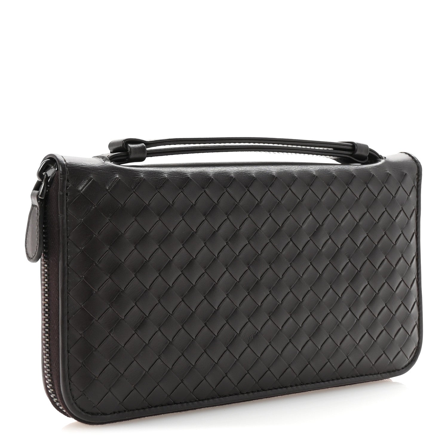 Nappa Intrecciato Travel Organizer Wallet Ebano