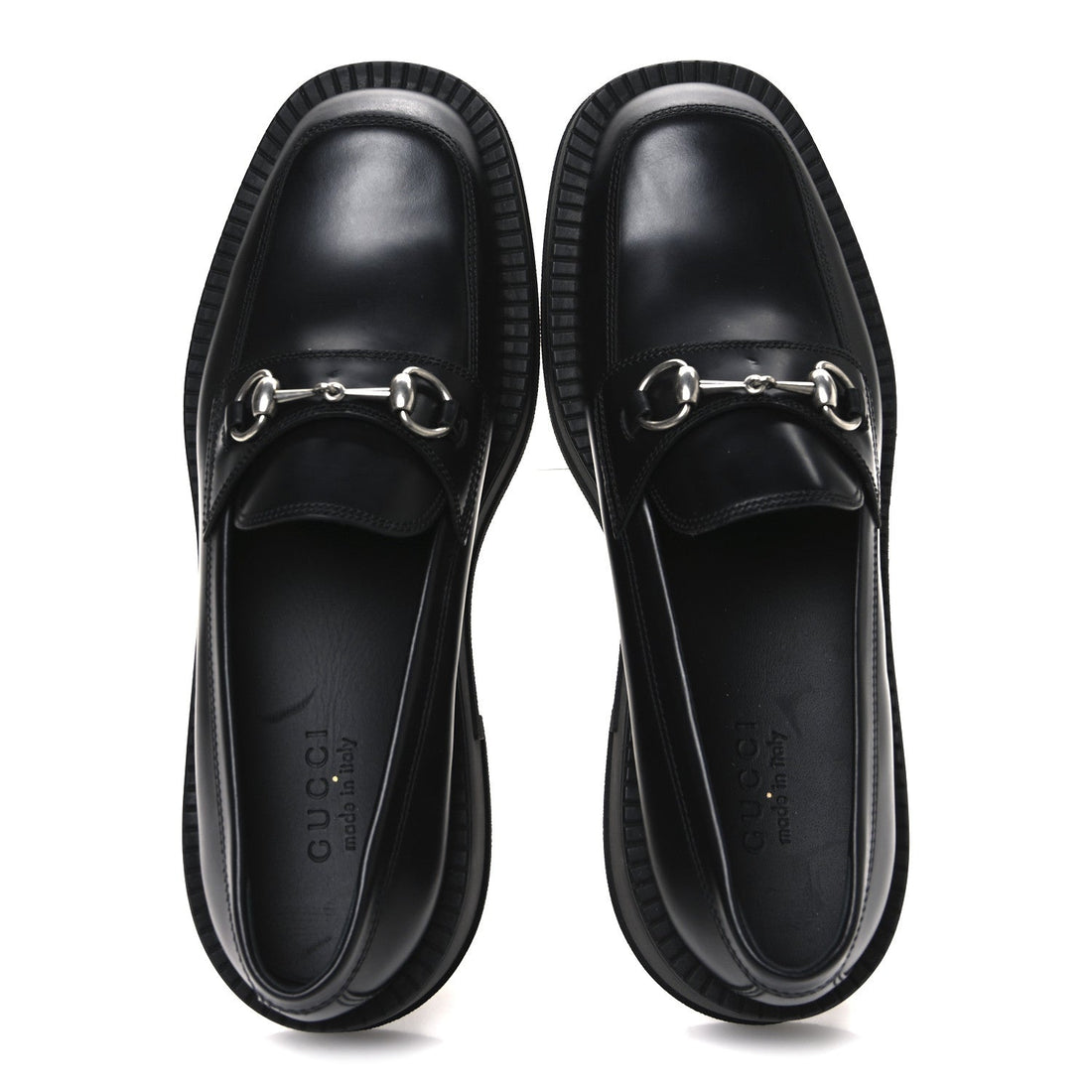 Calfskin Horsebit Mens Chunky Loafers 10.5 Black