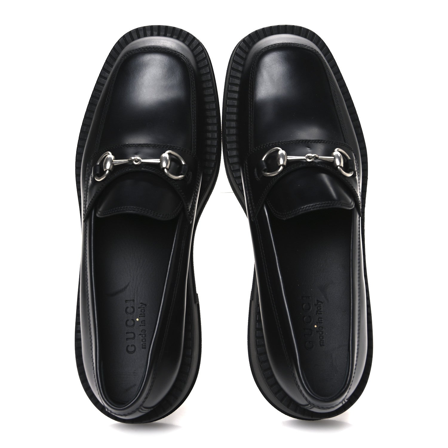 Calfskin Horsebit Mens Chunky Loafers 10.5 Black