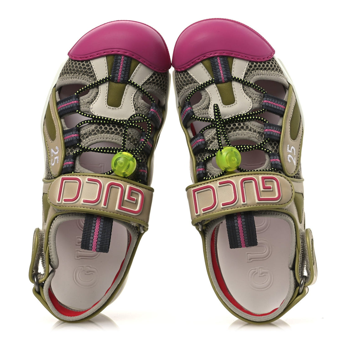 Mesh Fabric Tinsel Sport Sandals 36.5 Loess Sand Box Pink