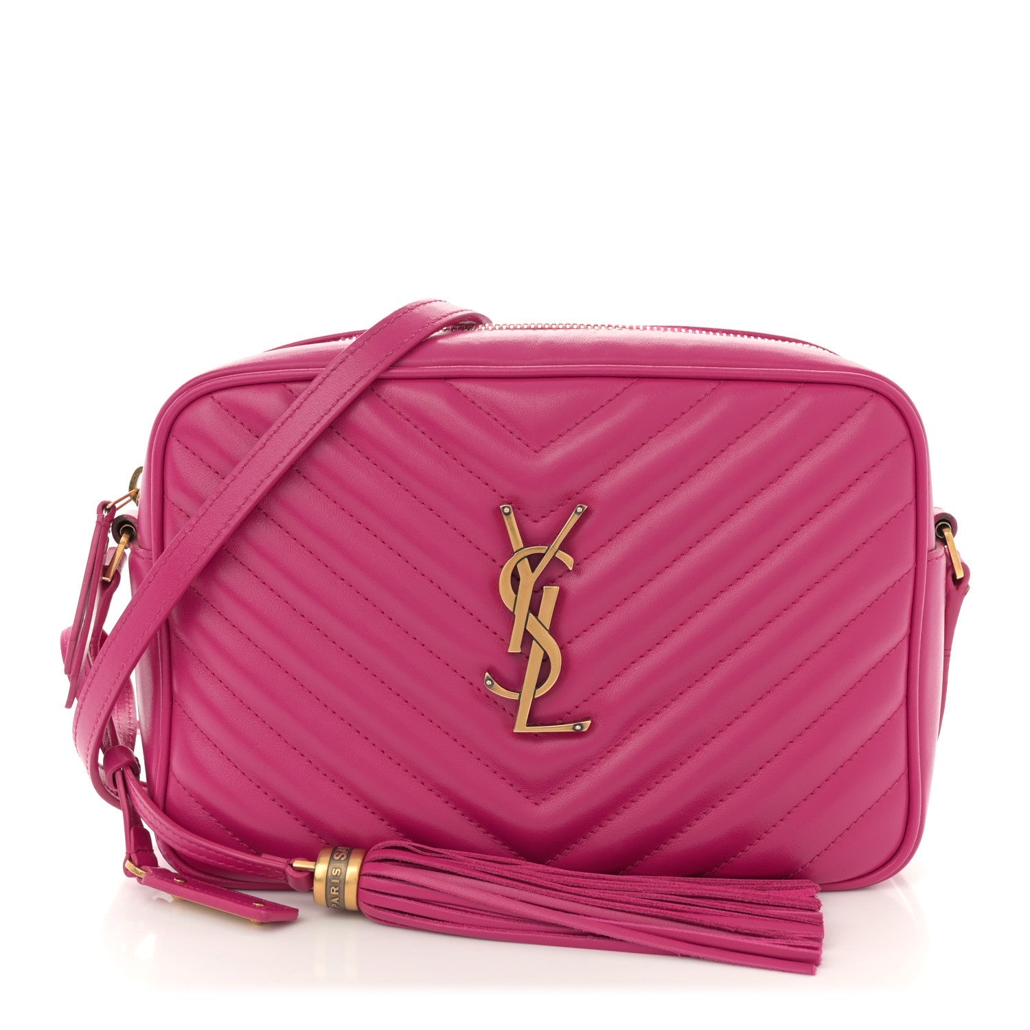 Calfskin Matelasse Monogram Lou Camera Bag Bright Pink