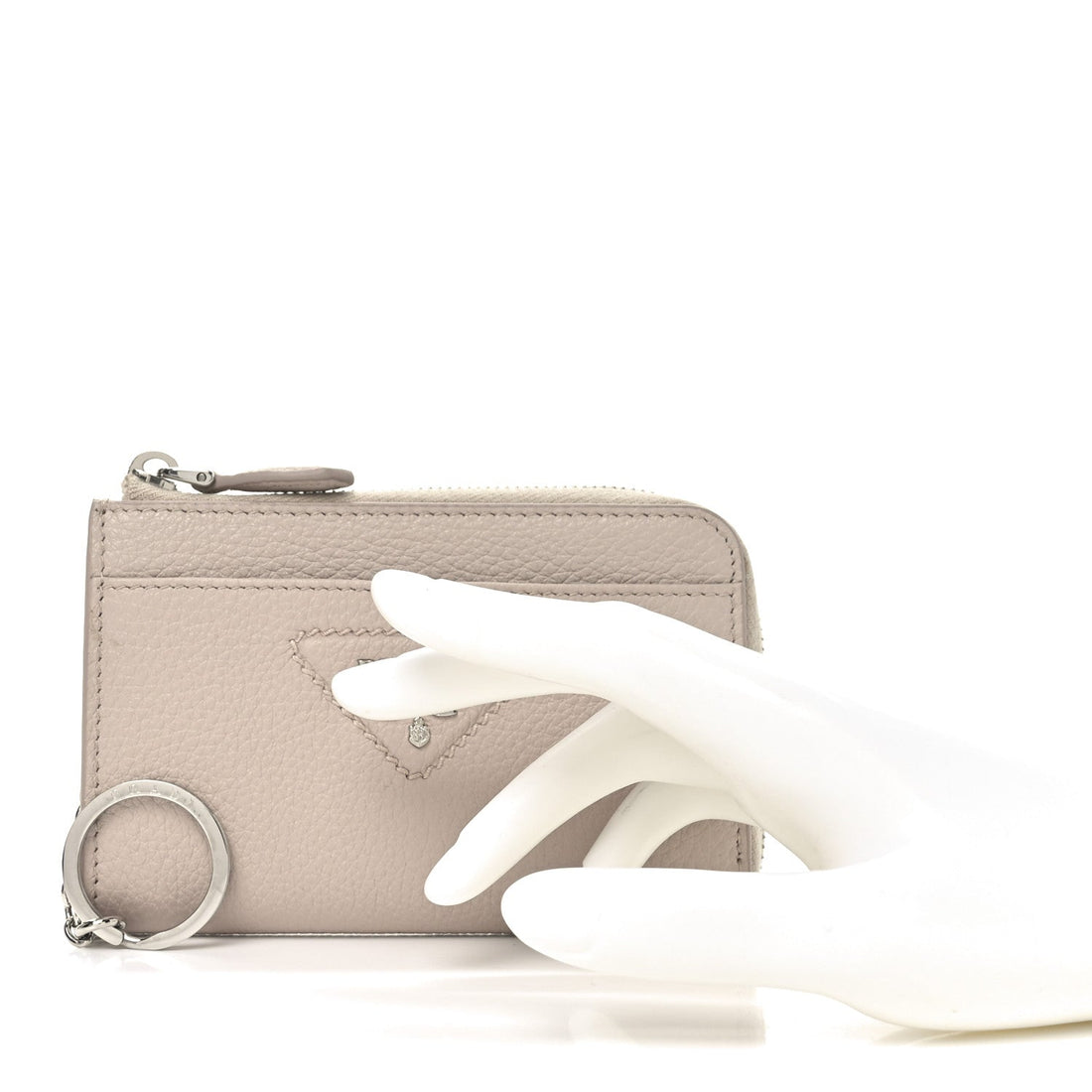 Vitello Daino Stitch Triangle Zip Around Keychain Cammeo